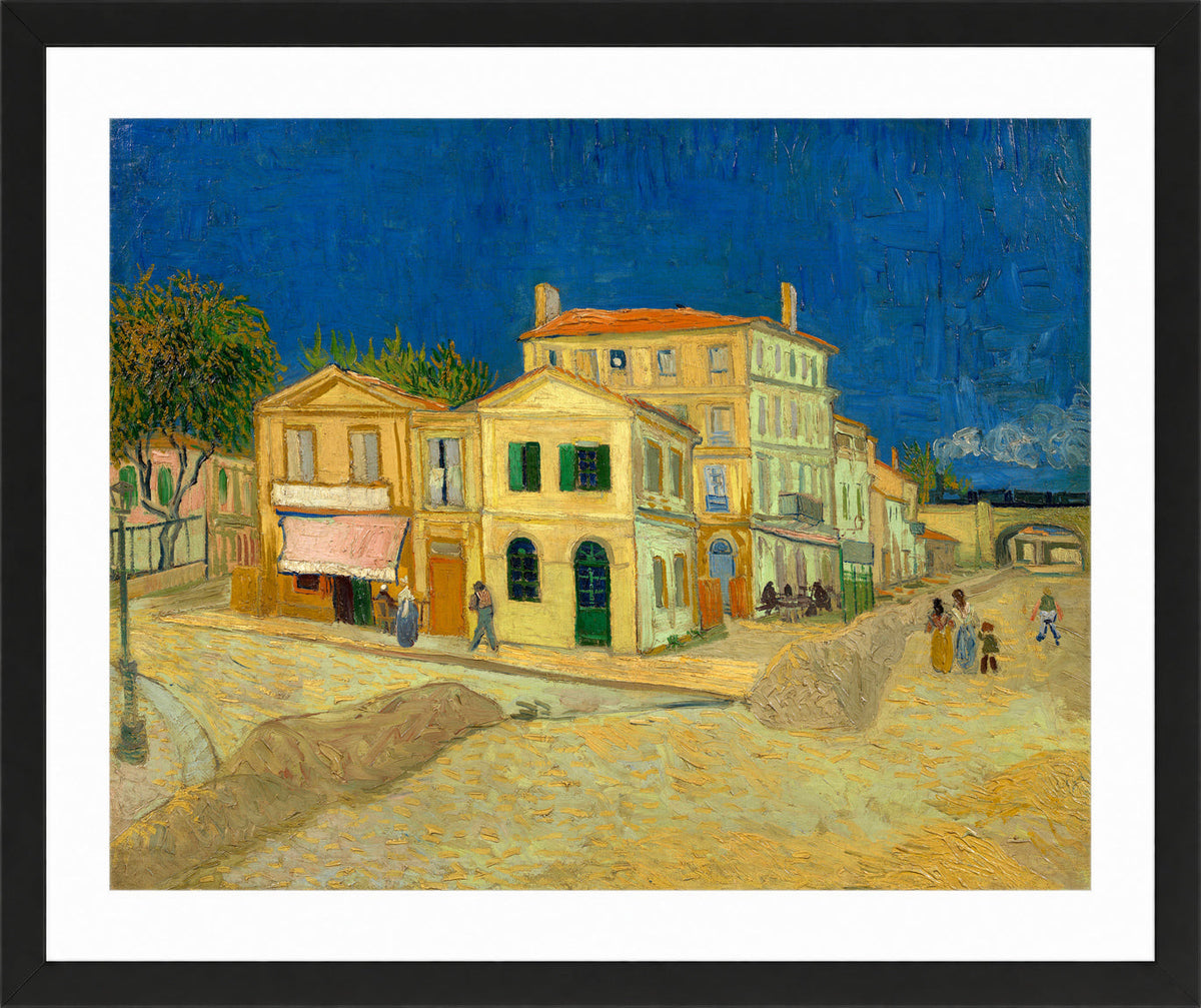 Vincent van Gogh Print, 137 the yellow house_10x8 in a black frame