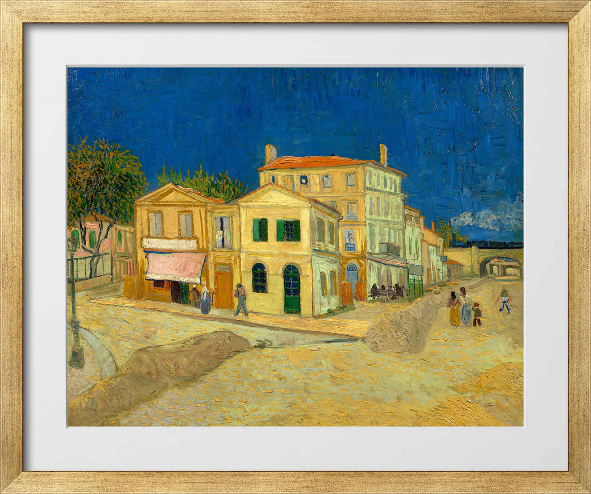 Vincent van Gogh Print, 137 the yellow house_10x8 in a gold frame