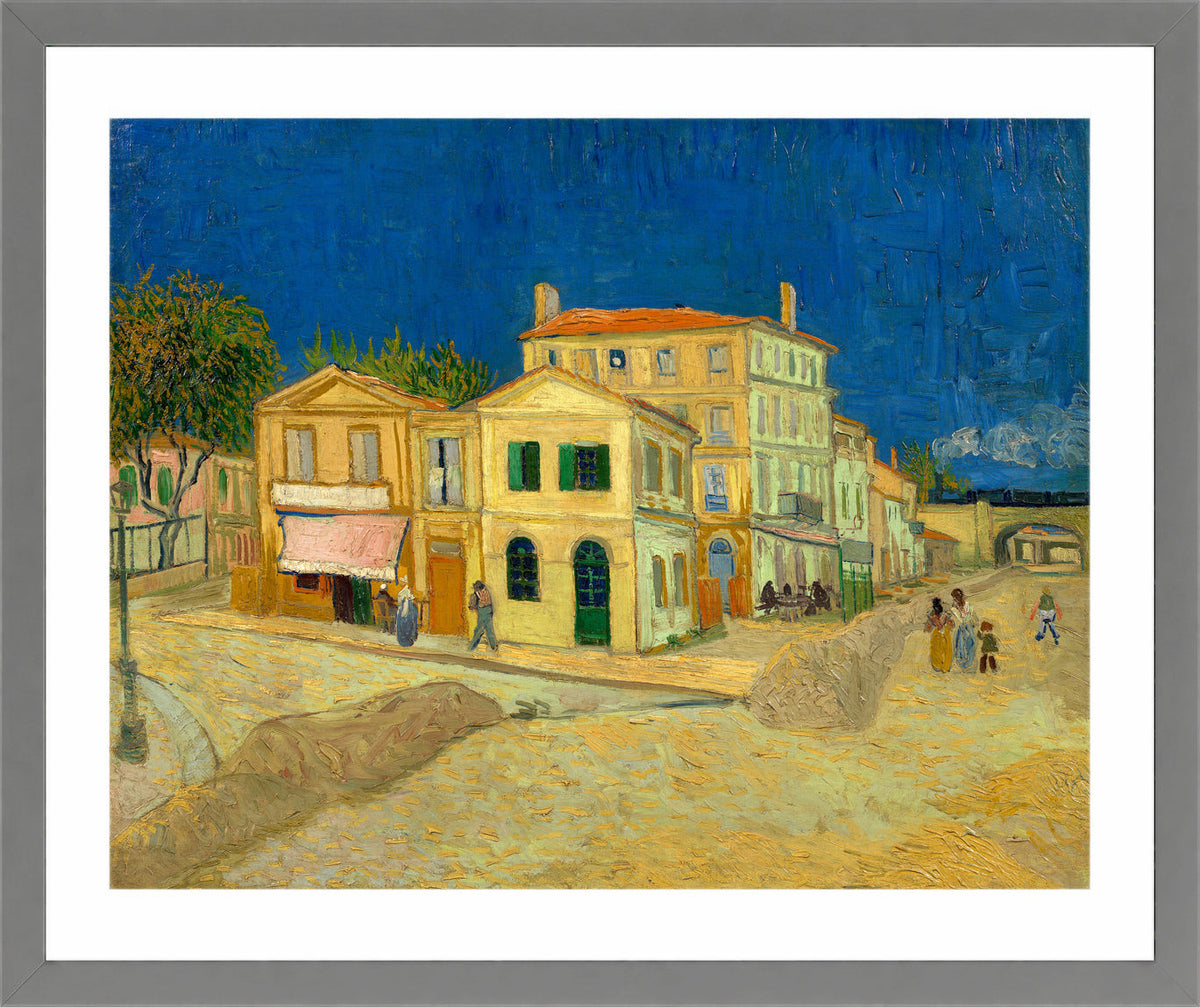 Vincent van Gogh Print, 137 the yellow house_10x8 in a light grey frame