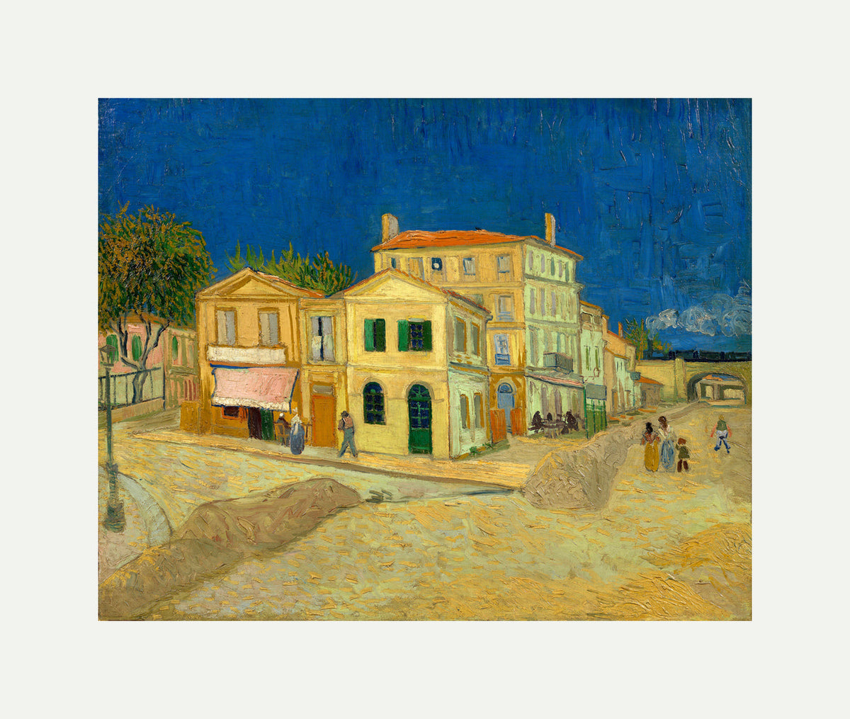 Vincent van Gogh Print, 137 the yellow house_10x8 with an off-white border for rolled canvas