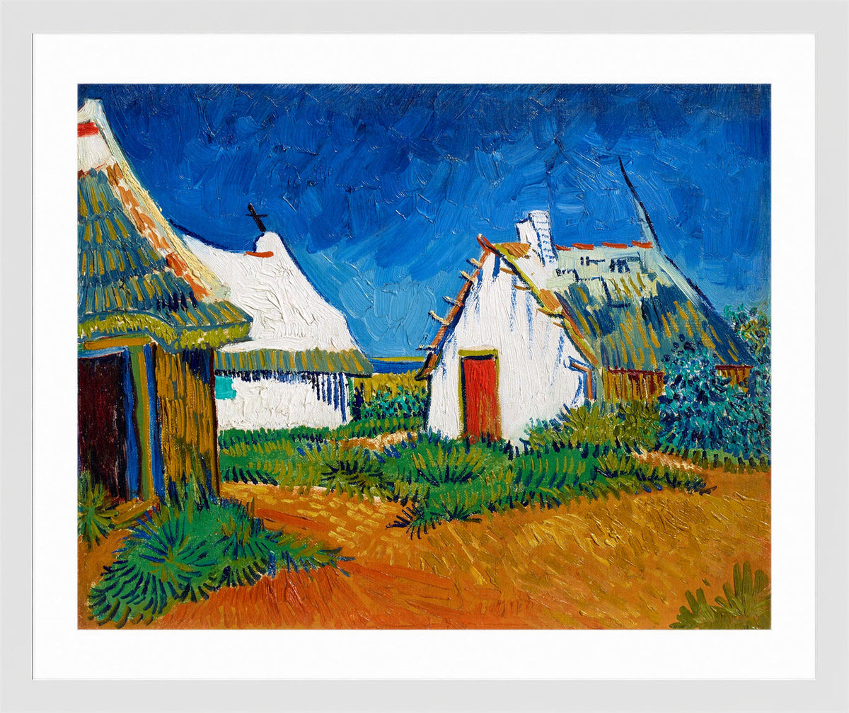 Vincent van Gogh Print, 139 Three white cottages in Saintes-Maries (1888)_10x8 in a white frame