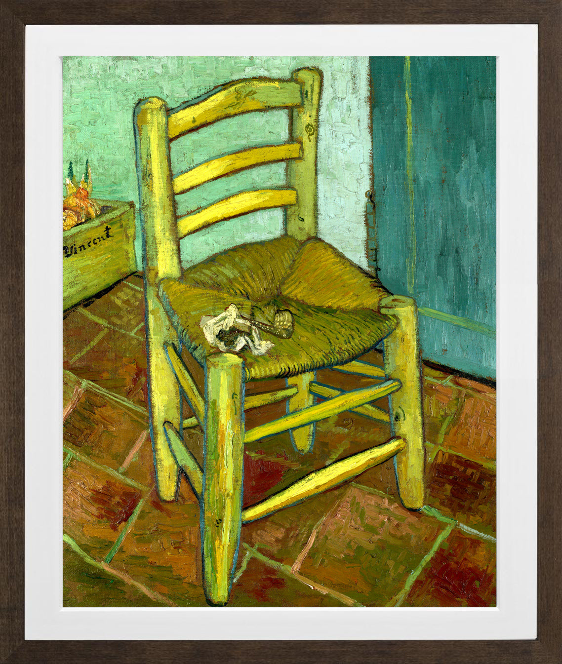 Vincent van Gogh Print, 144 Van Gogh's Chair_10x8 in a brown frame