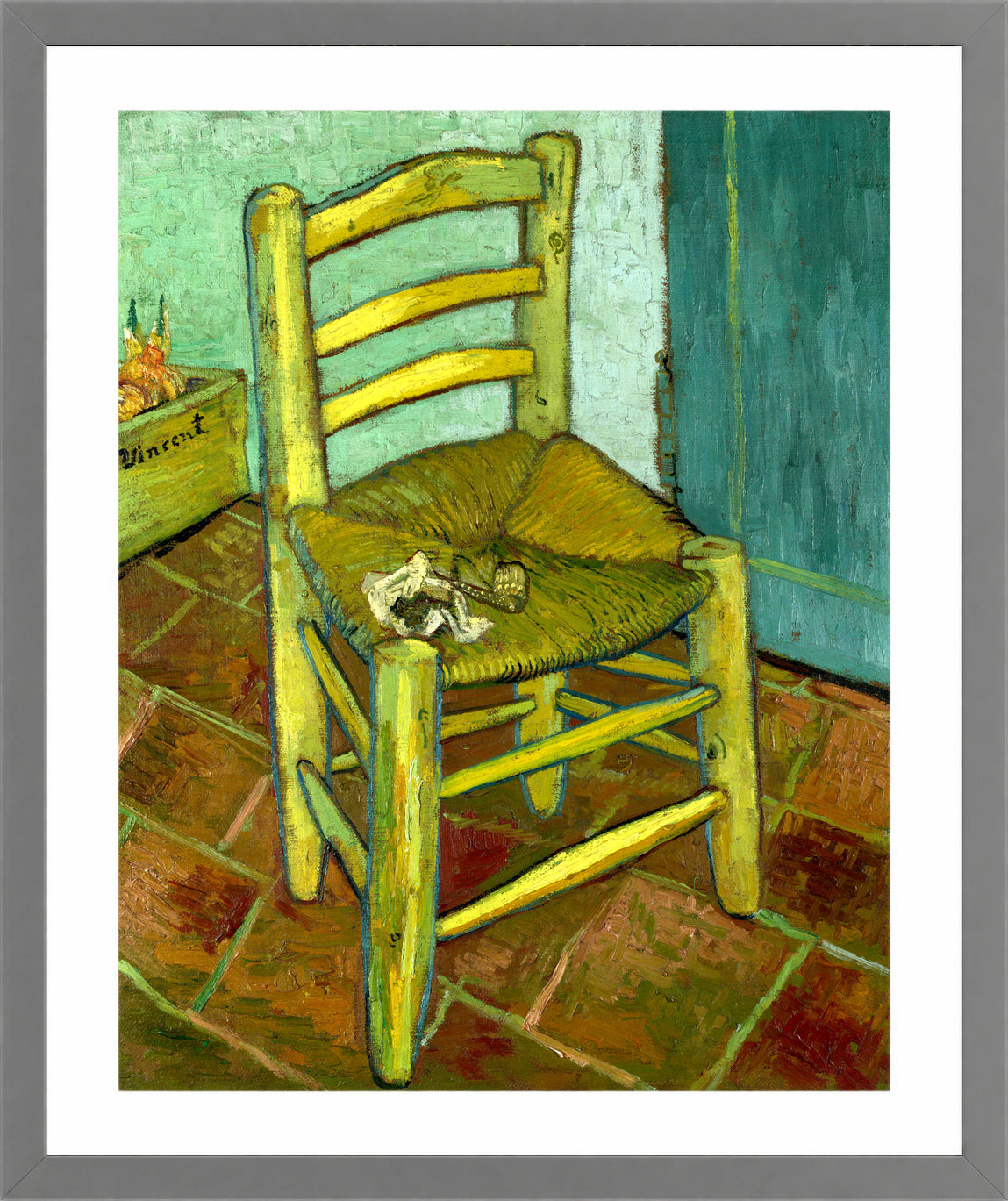 Vincent van Gogh Print, 144 Van Gogh's Chair_10x8 in a light grey frame