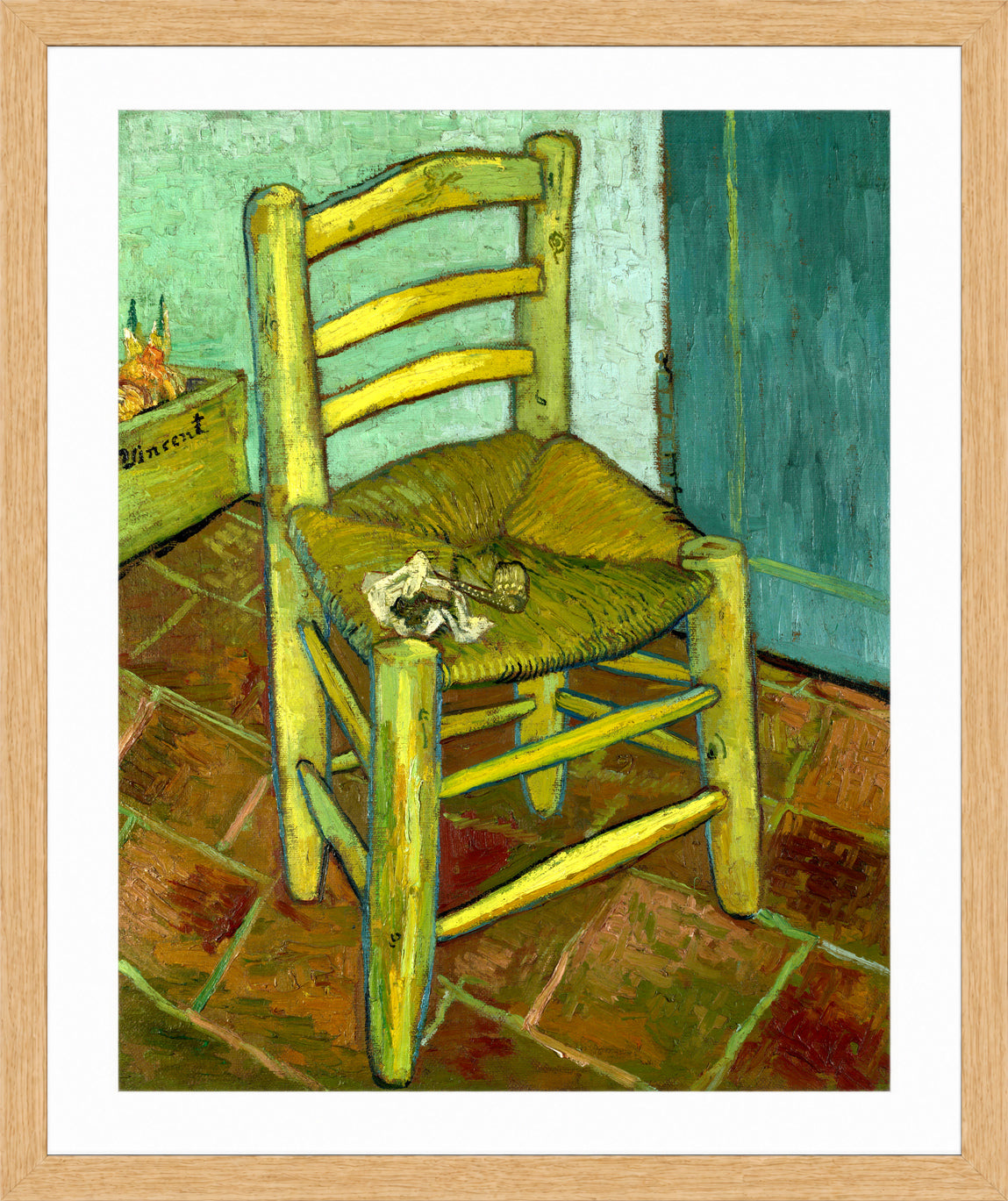 Vincent van Gogh Print, 144 Van Gogh's Chair_10x8 in an oak frame
