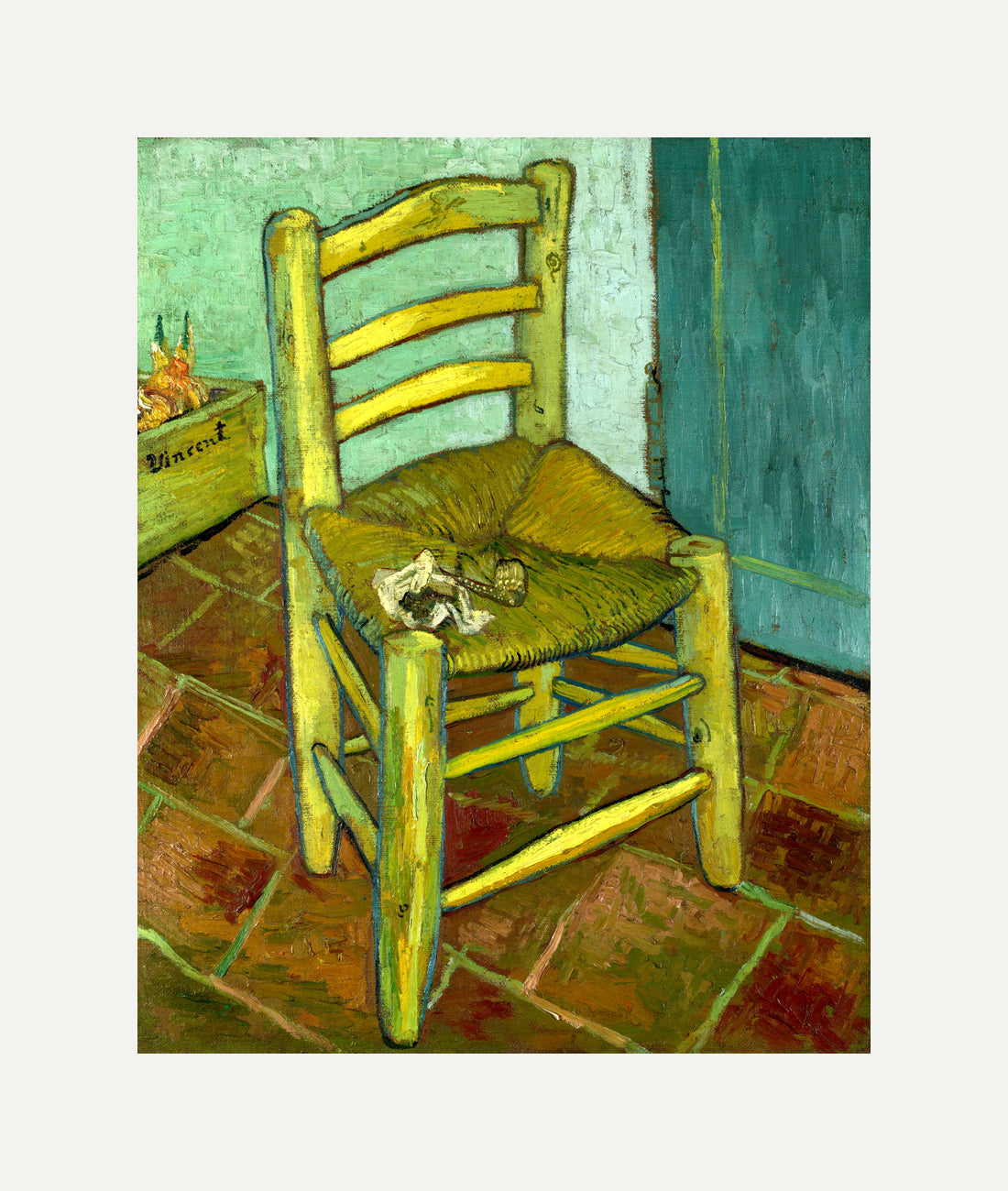 Vincent van Gogh Print, 144 Van Gogh's Chair_10x8 with an off-white border for rolled canvas