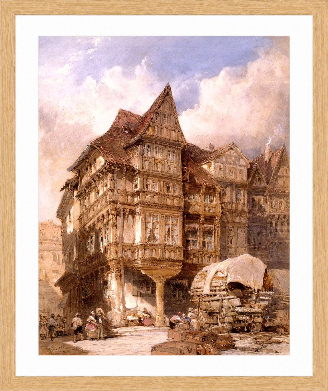 William Callow Print, Albrecht Durer’s House at Nuremberg (1875) in an oak frame
