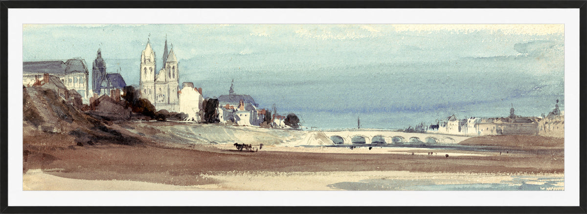 William Callow Print, Blois on the Loire (1856) in a black frame