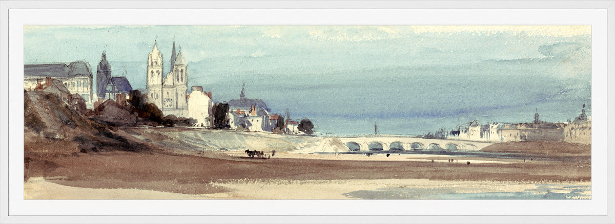 William Callow Print, Blois on the Loire (1856) in a white frame