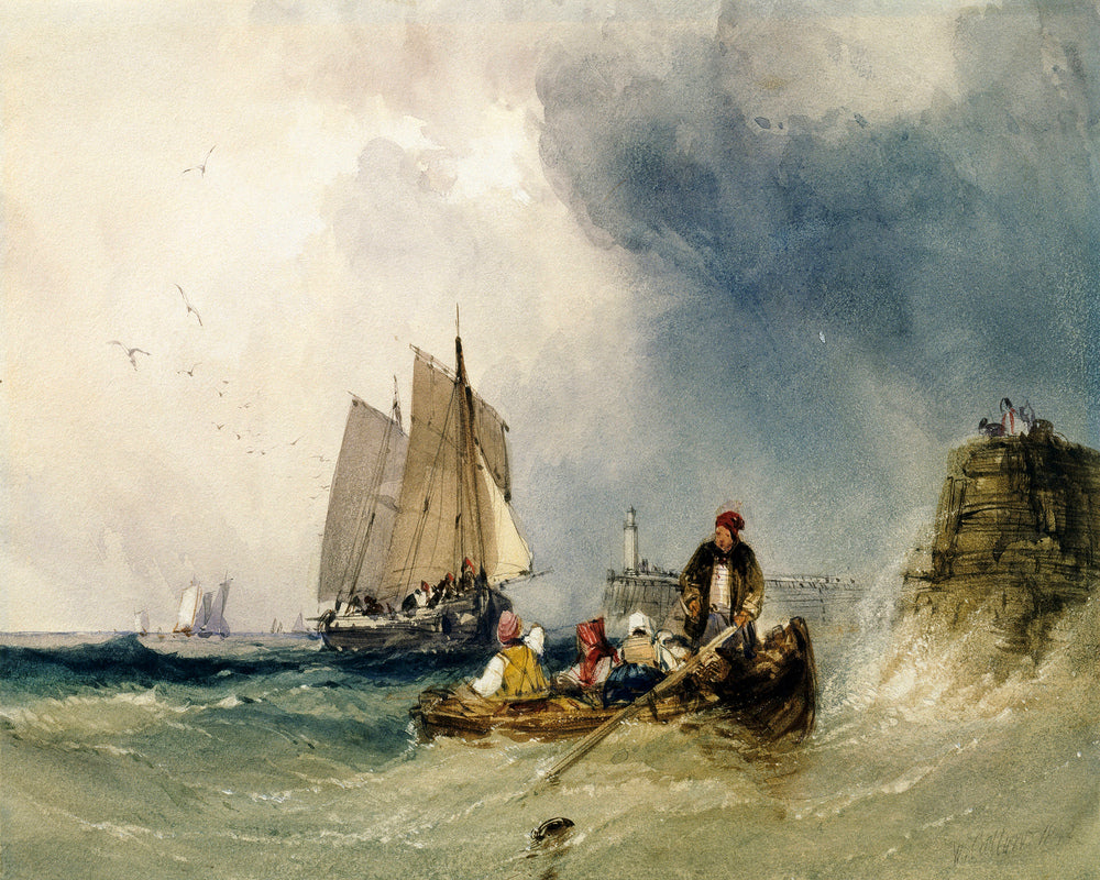 William Callow Print, Entering Harbour (1842) as an unframed print