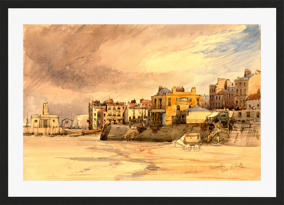William Callow Print, Margate (1849) in a black frame