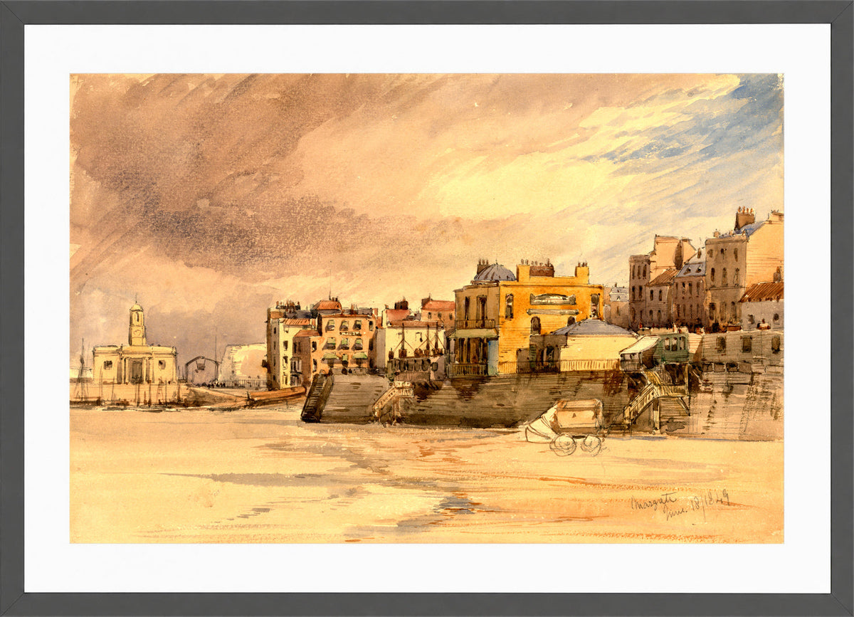 William Callow Print, Margate (1849) in a dark grey frame