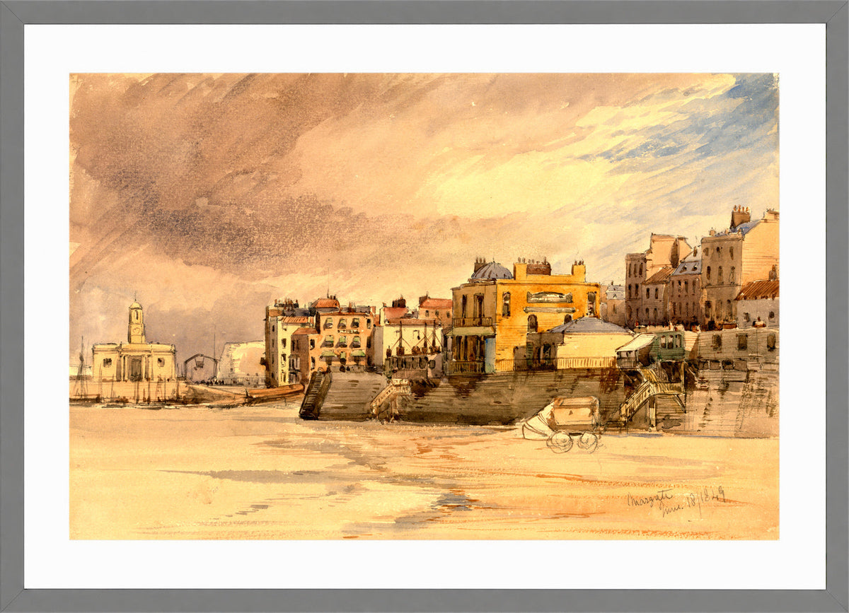 William Callow Print, Margate (1849) in a light grey frame