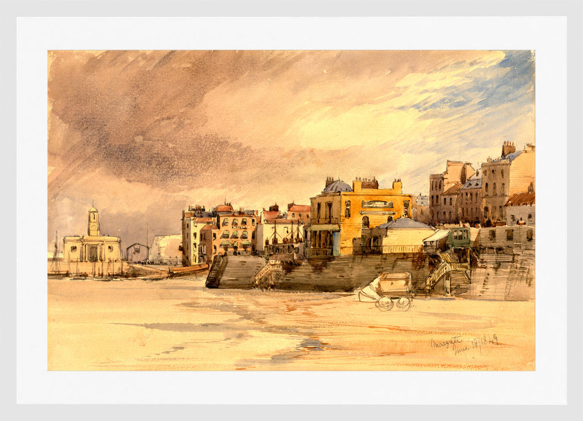 William Callow Print, Margate (1849) in a white frame