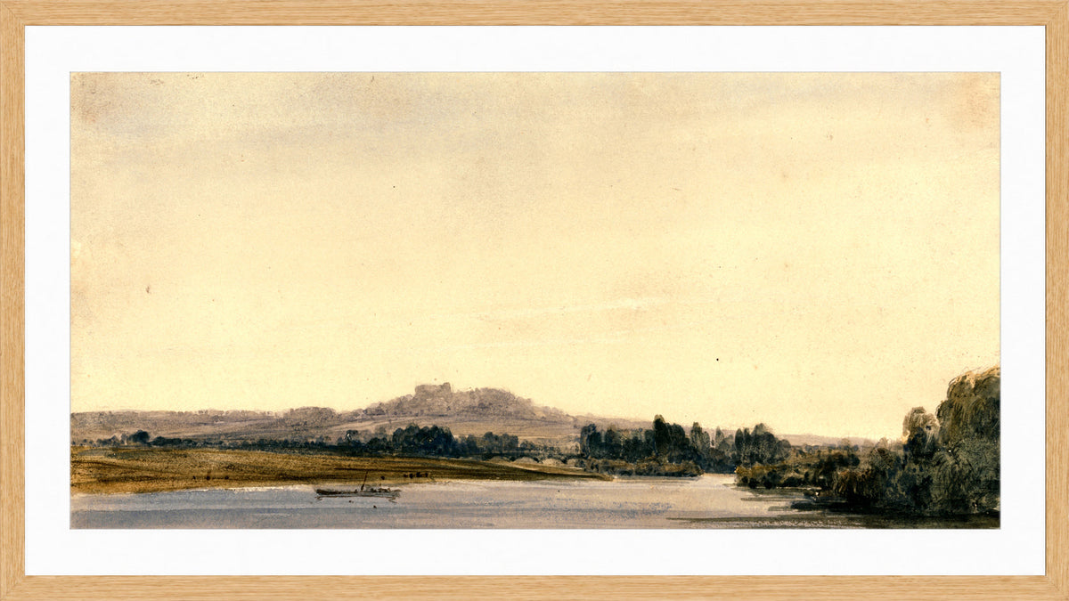William Callow Print, Mont-Valérien from Bois de Boulogne (1834) in an oak frame
