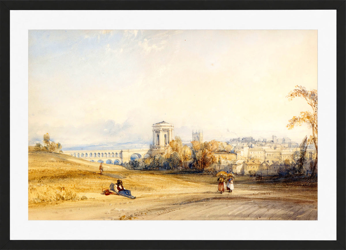 William Callow Print, Montpellier, South of France (c in a black frame