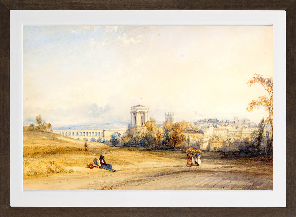 William Callow Print, Montpellier, South of France (c in a brown frame