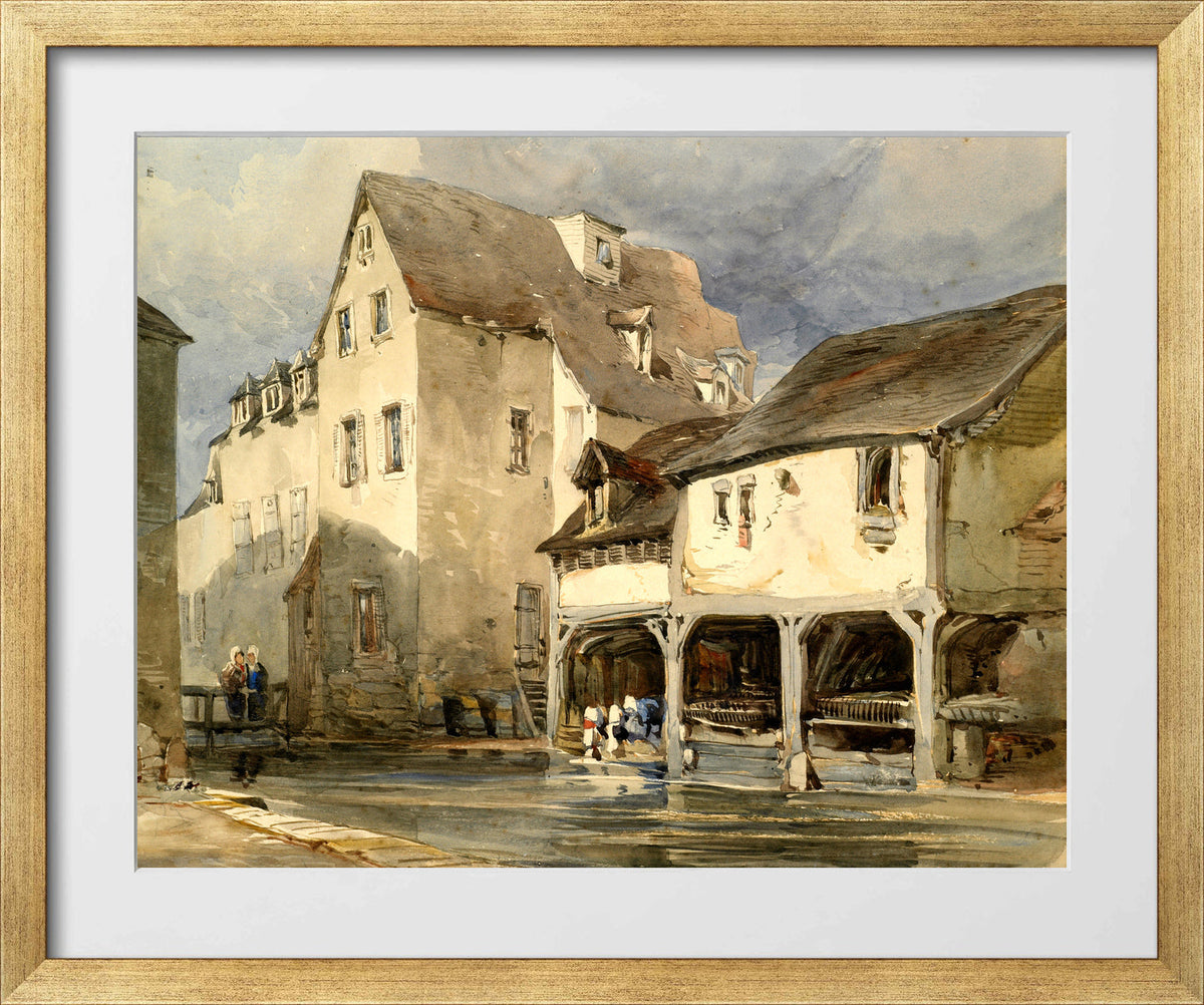 William Callow Print, Moulin St in a gold frame