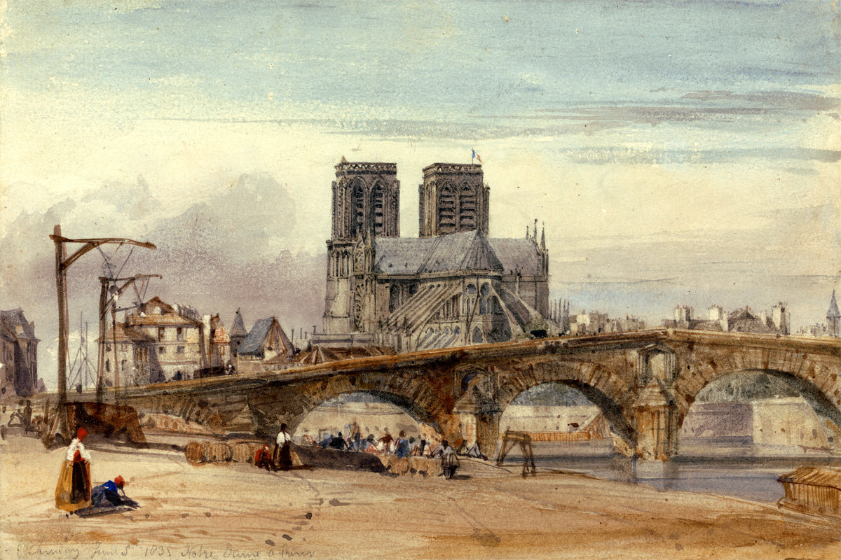 William Callow Print, Notre Dame, Paris (1835) as an unframed print