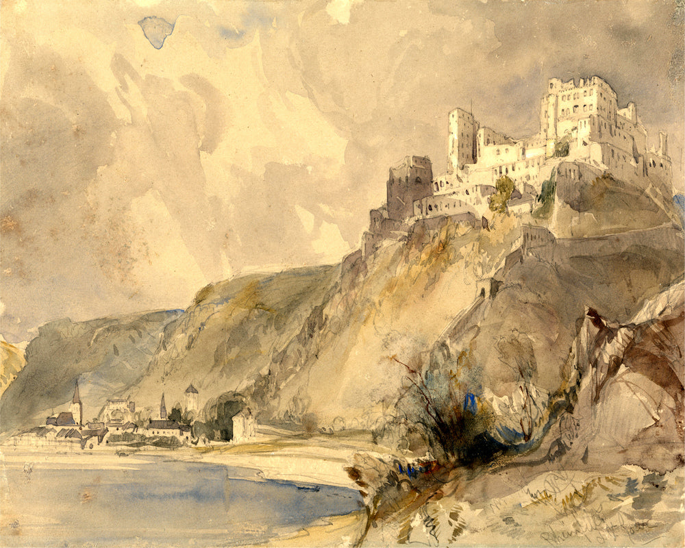 William Callow Print, Rheinfels and St as an unframed print