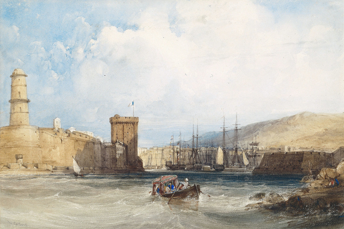 William Callow Print, The Entrance to the Harbor of Marseilles (1838) as an unframed print