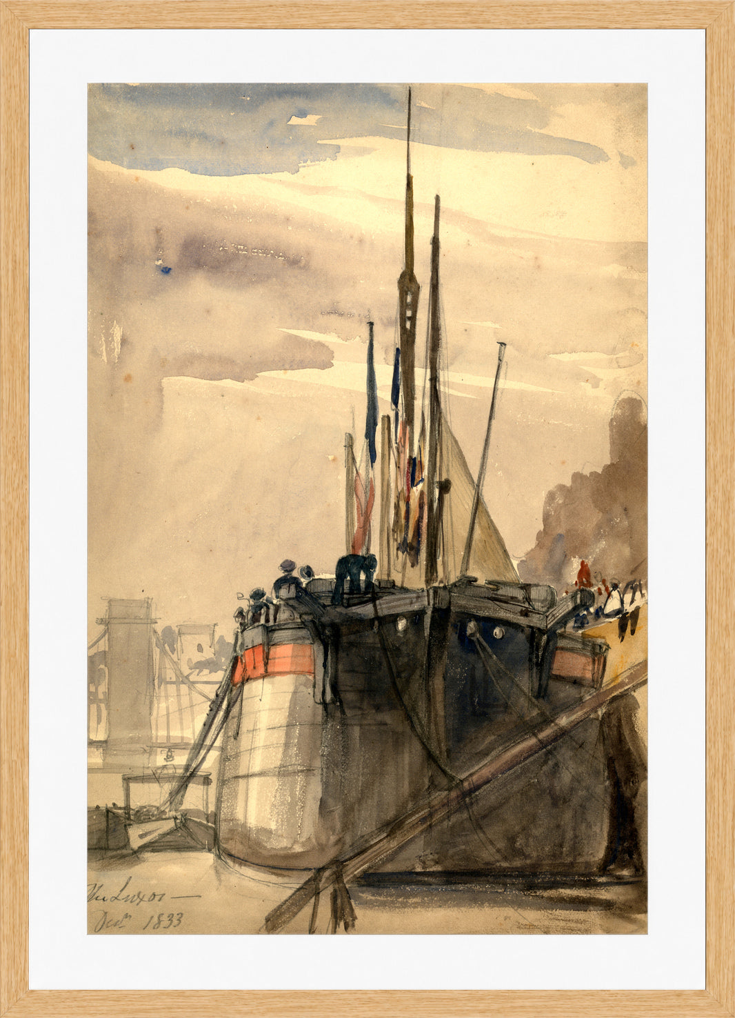 William Callow Print, The Luxor, Paris, December 1833 (1833) in an oak frame