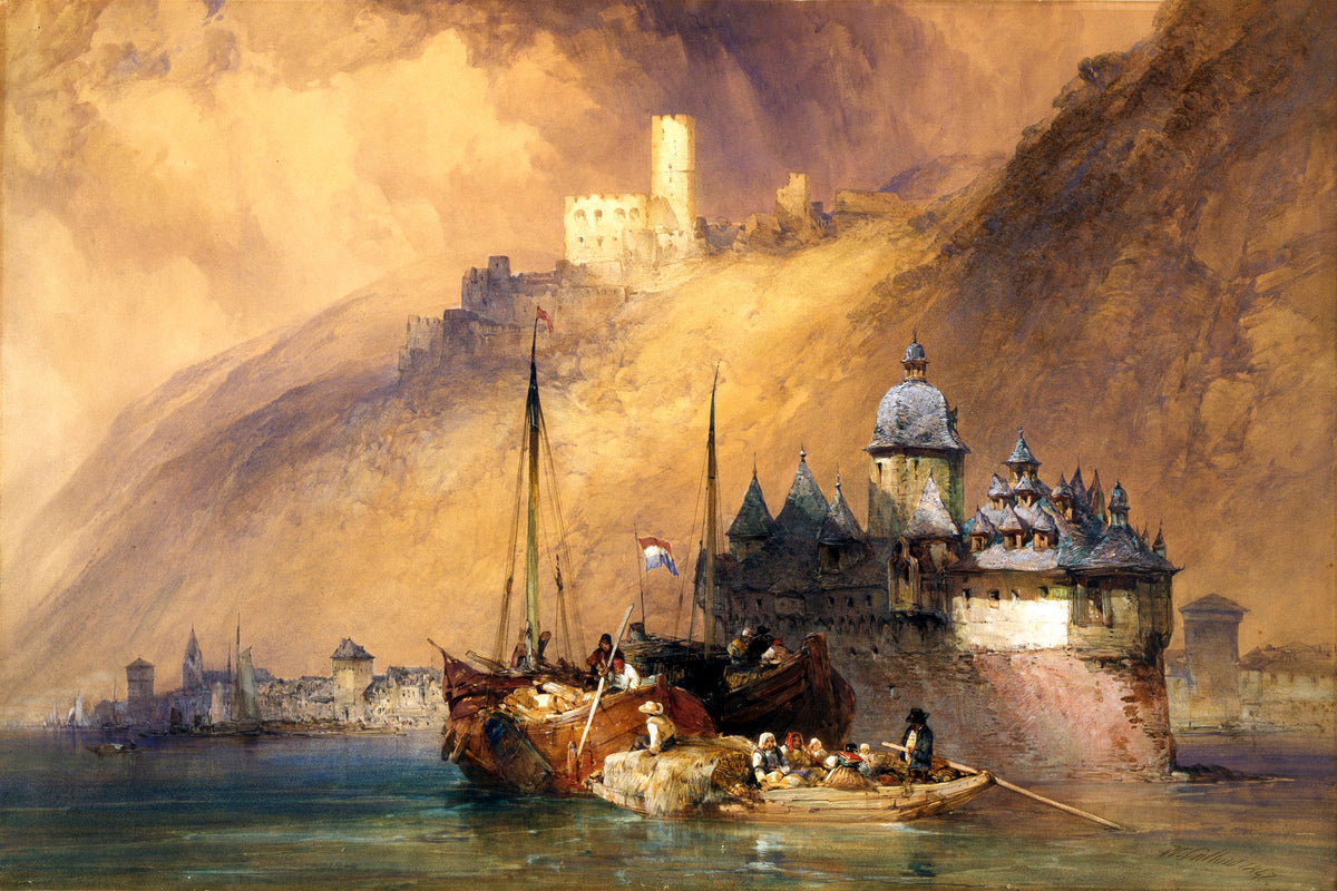 William Callow Print, The Phalz Castle on the Rhine (1847) as an unframed print