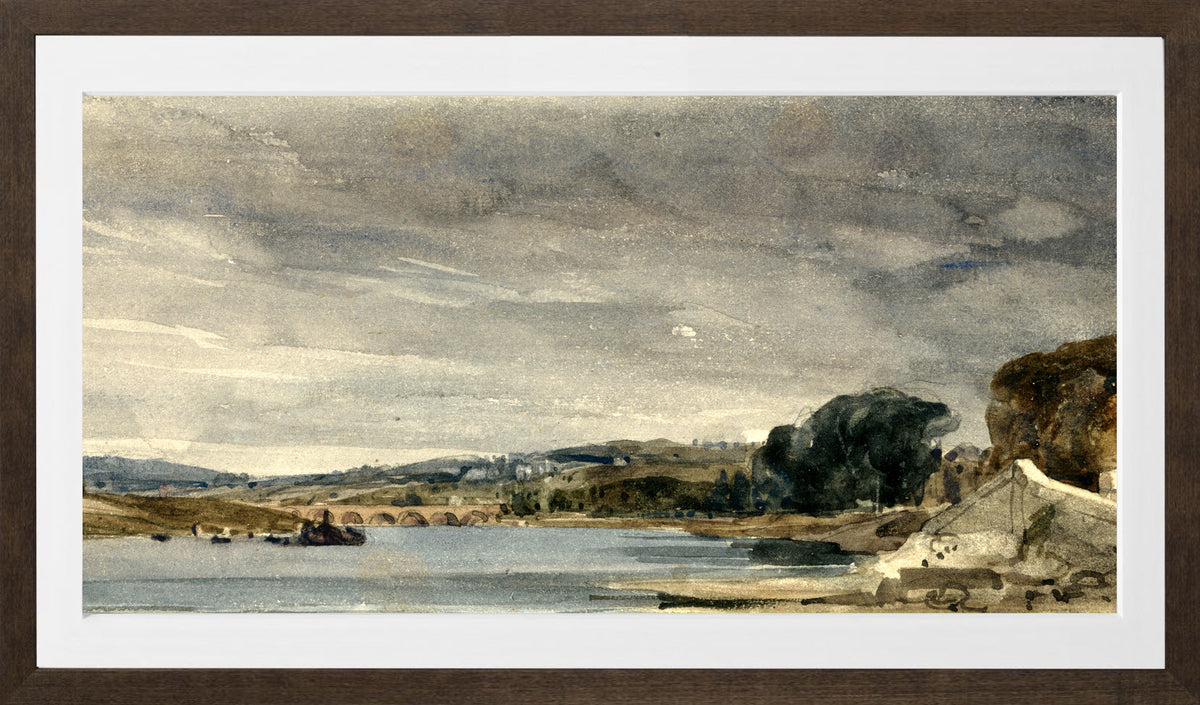 William Callow Print, The Seine at St in a brown frame
