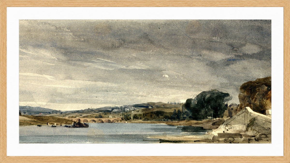 William Callow Print, The Seine at St in an oak frame