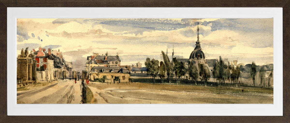 William Callow Print, Versailles (1833) in a brown frame