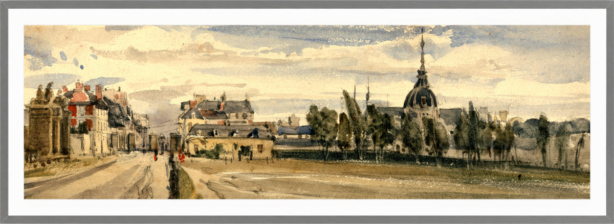 William Callow Print, Versailles (1833) in a light grey frame