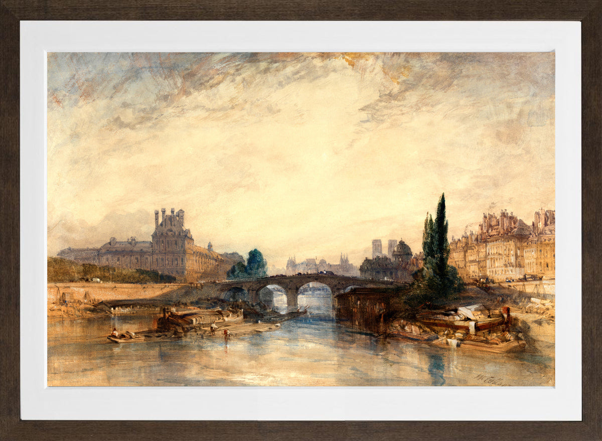 William Callow Print, View of the Pont Royal (ca in a brown frame