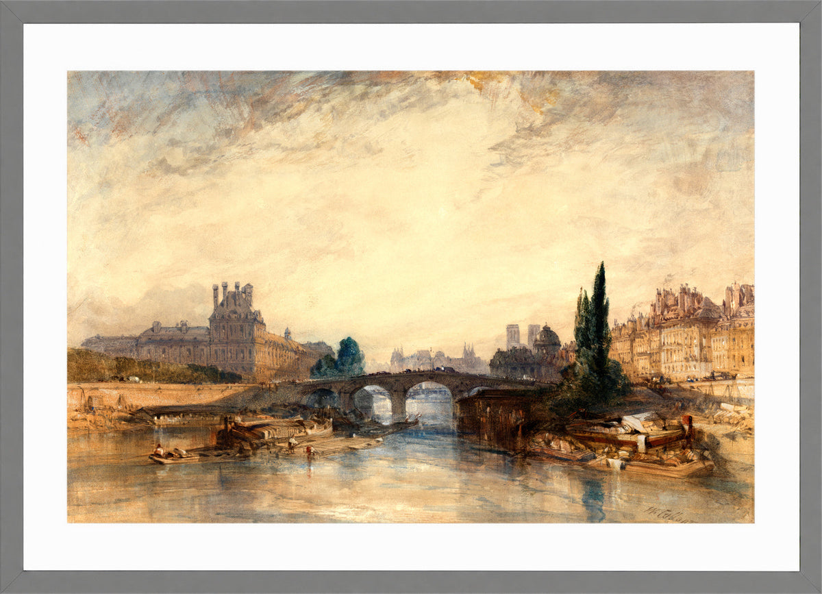 William Callow Print, View of the Pont Royal (ca in a light grey frame