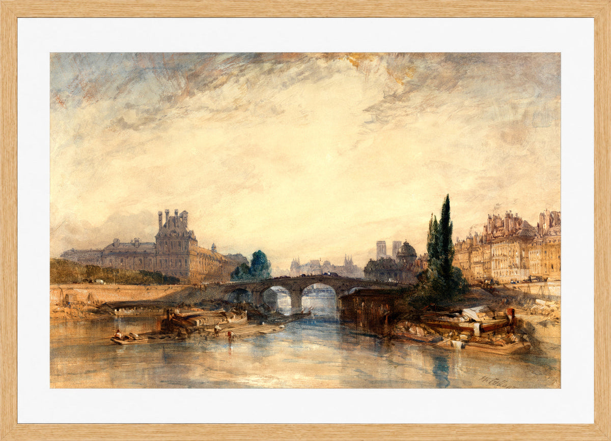 William Callow Print, View of the Pont Royal (ca in an oak frame