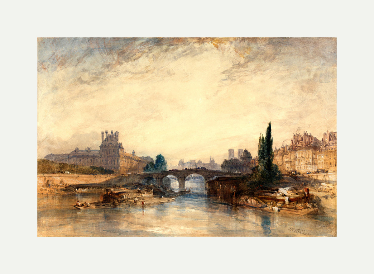 William Callow Print, View of the Pont Royal (ca with an off-white border for rolled canvas