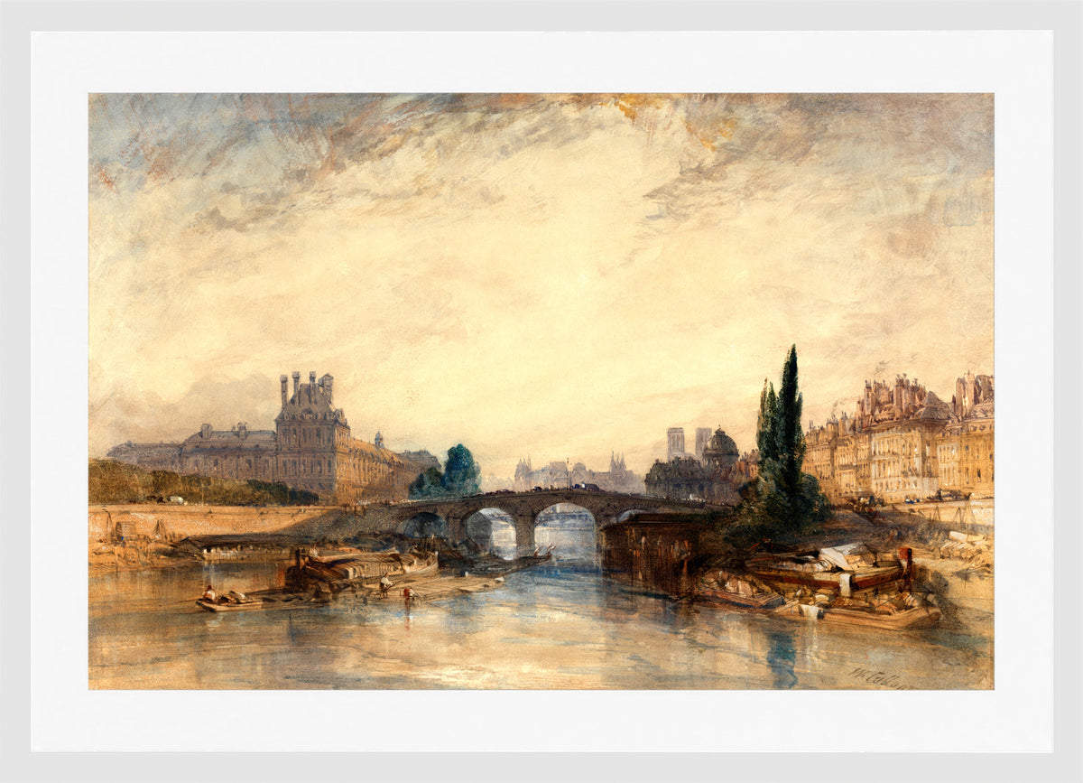 William Callow Print, View of the Pont Royal (ca in a white frame