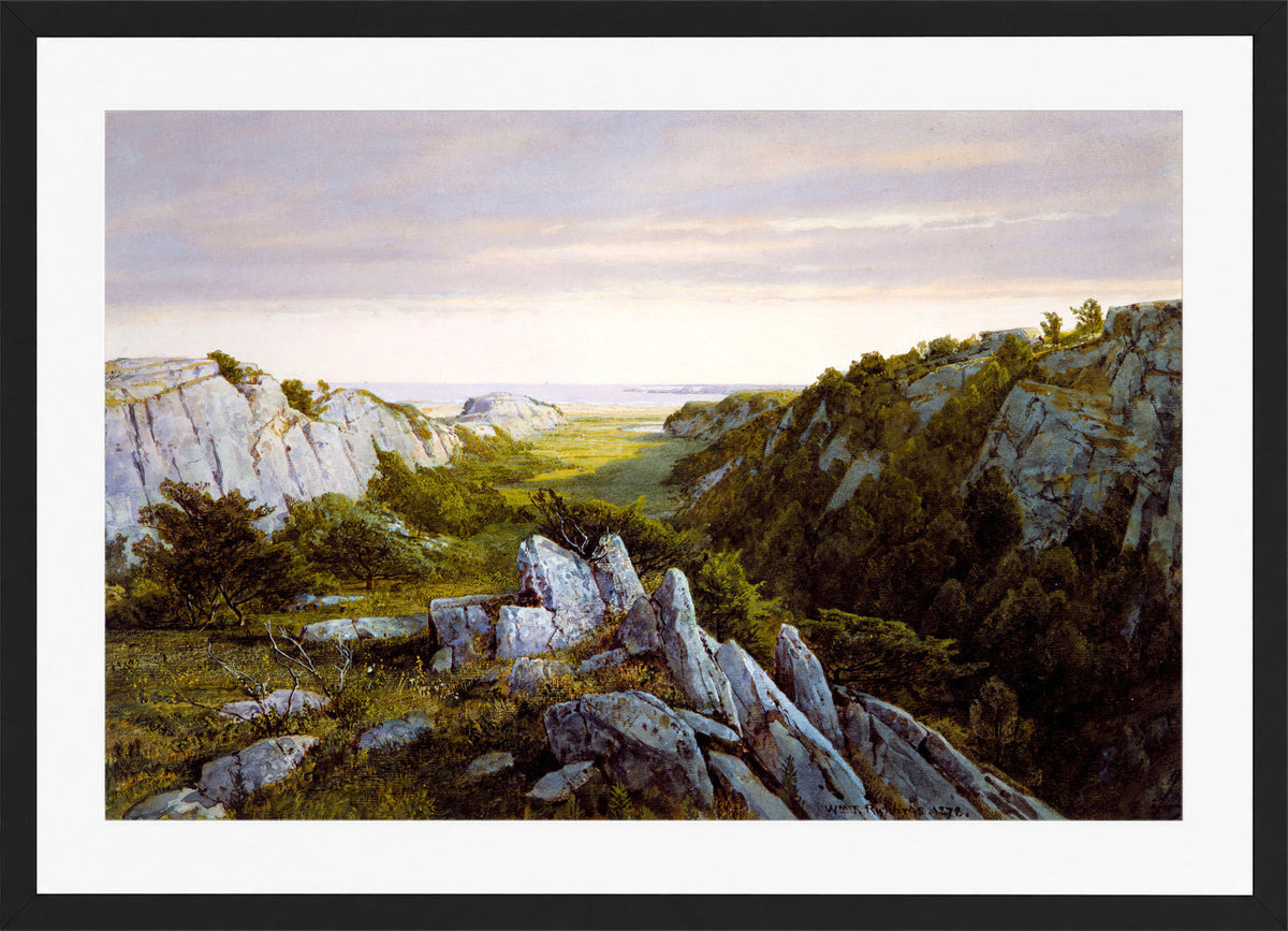 William Trost Richards Print, From Paradise to Purgatory, Newport (1878) in a black frame