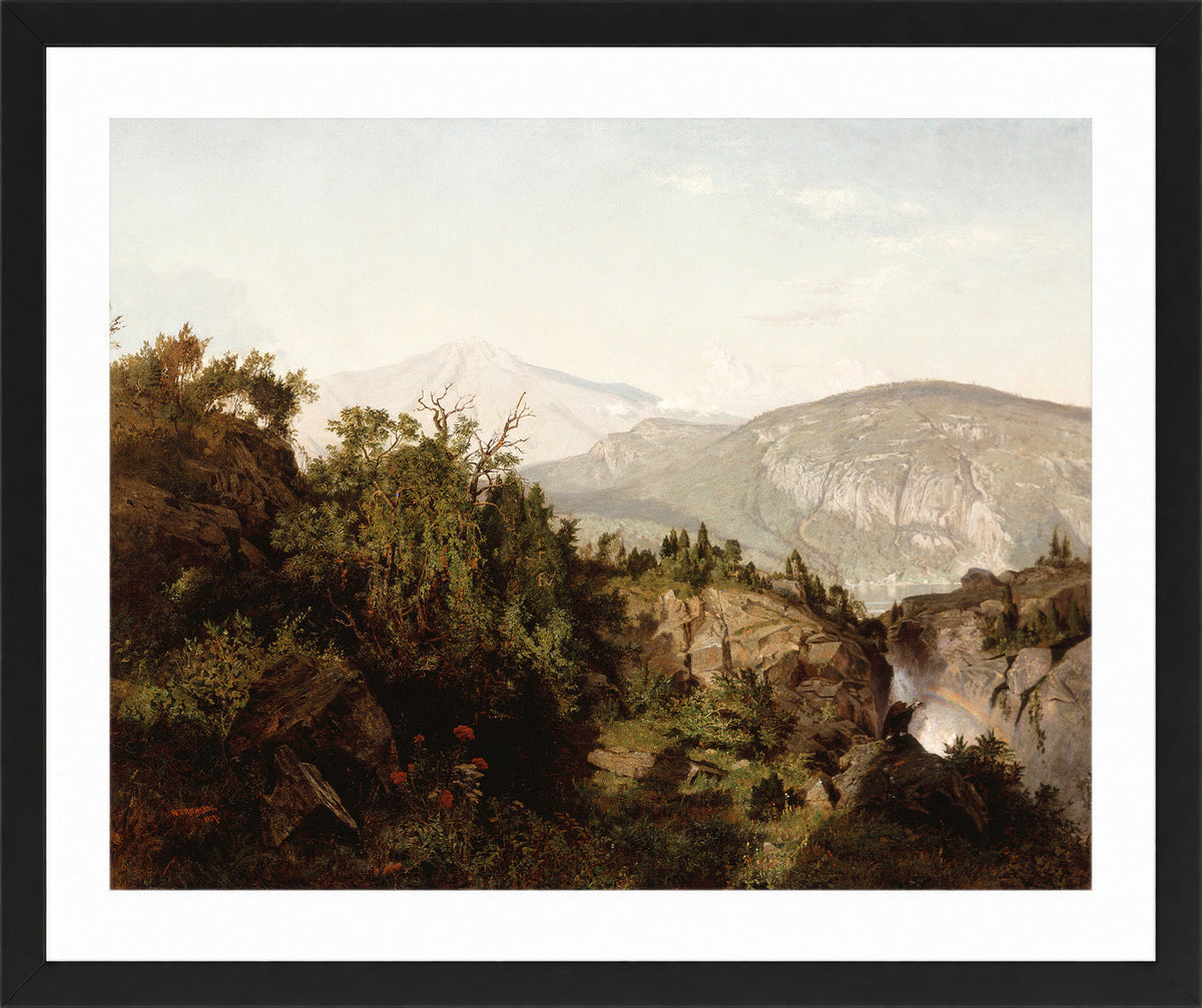 William Trost Richards Print, In the Adirondack Mountains (1857) in a black frame