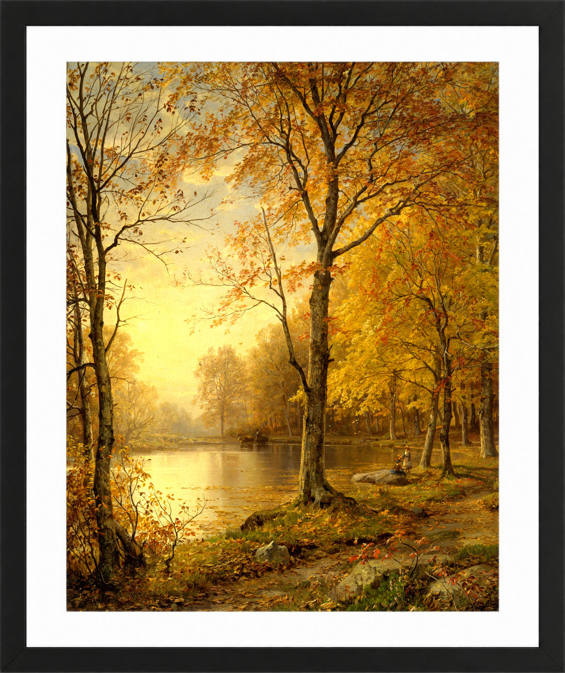 William Trost Richards Print, Indian Summer (1875) in a black frame