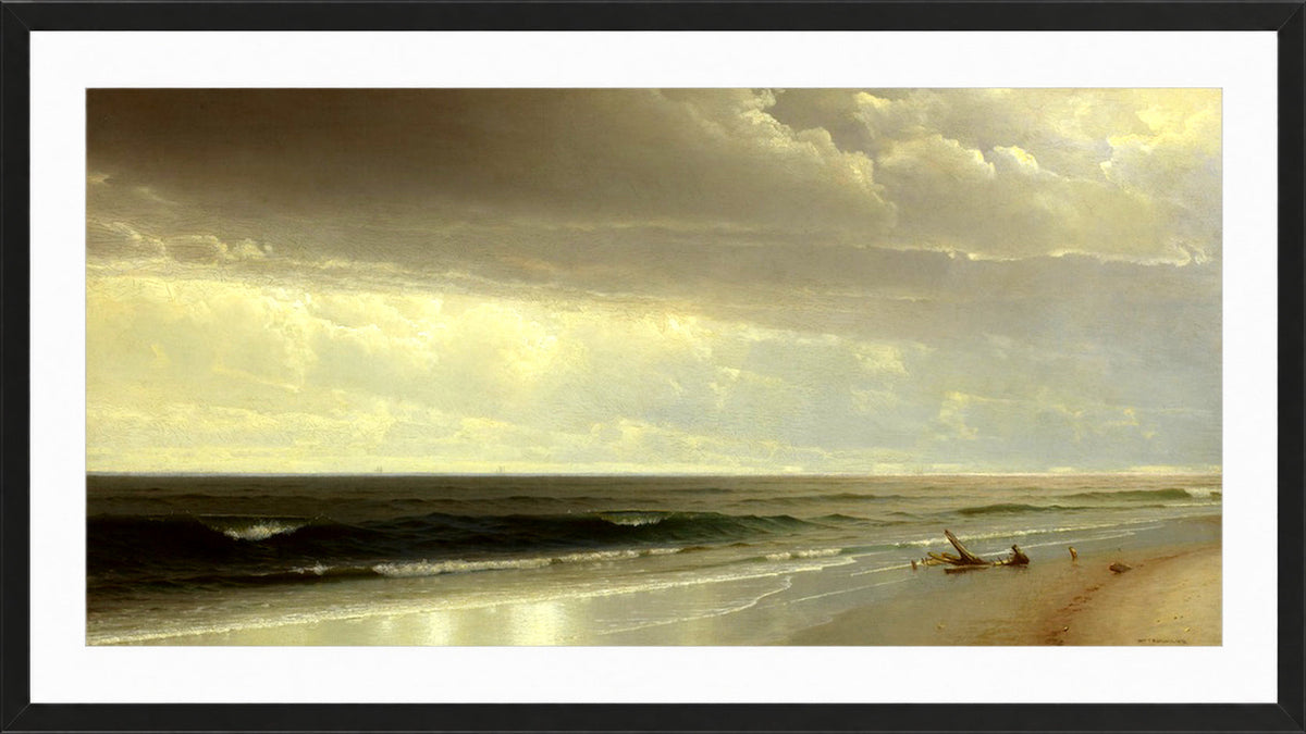 William Trost Richards Print, New Jersey Shore (1873) in a black frame