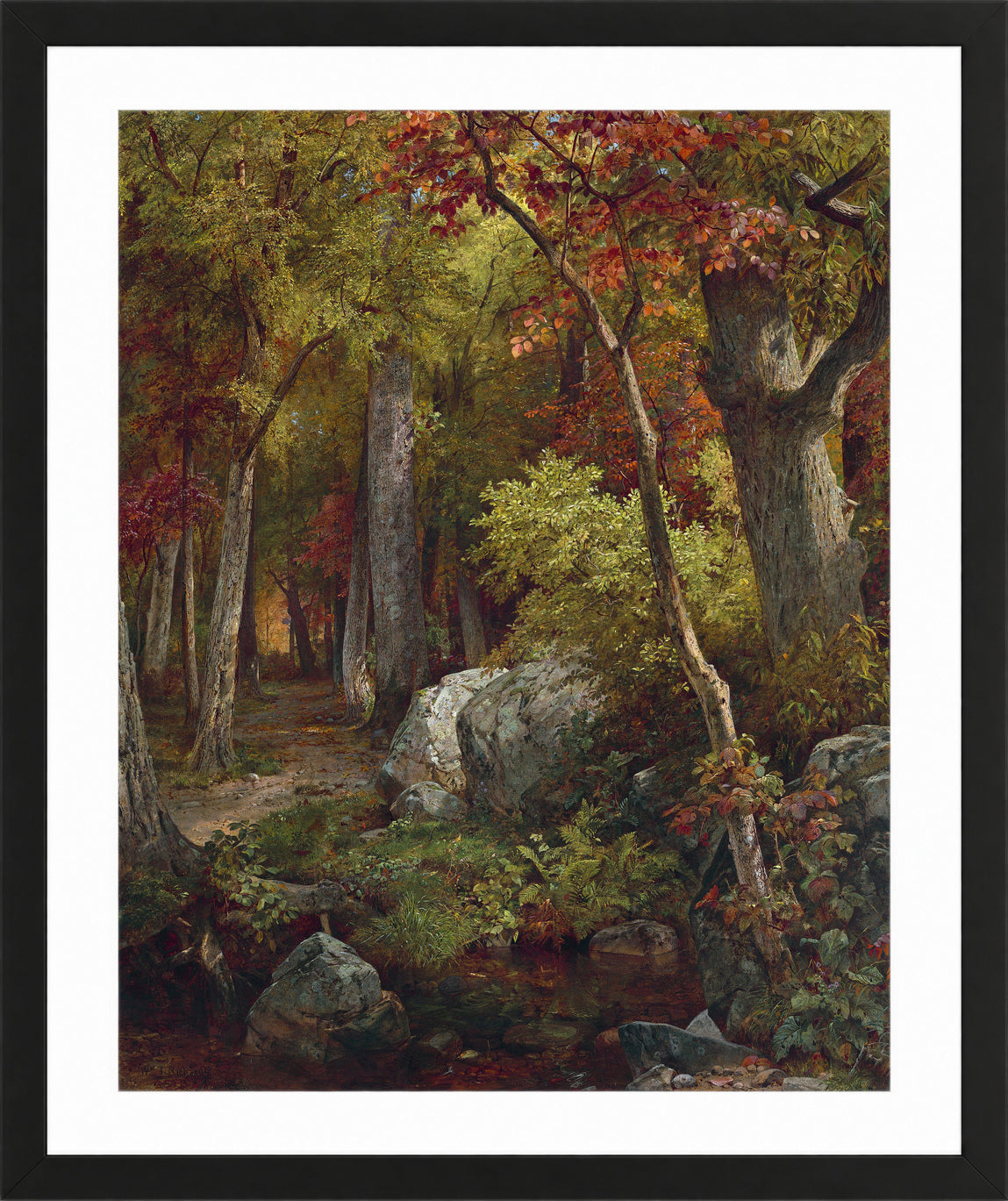 William Trost Richards Print, October (1863) in a black frame