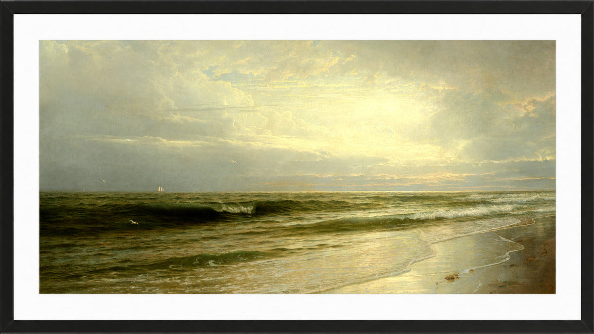 William Trost Richards Print, On the Coast of New Jersey (1883) in a black frame
