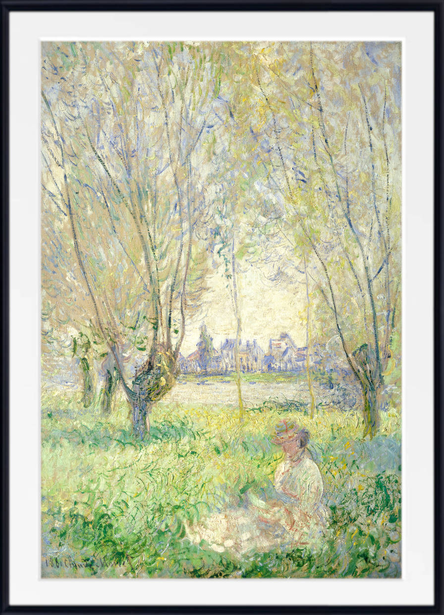 Claude Monet Fine Art Print, Woman Seated Under Willows