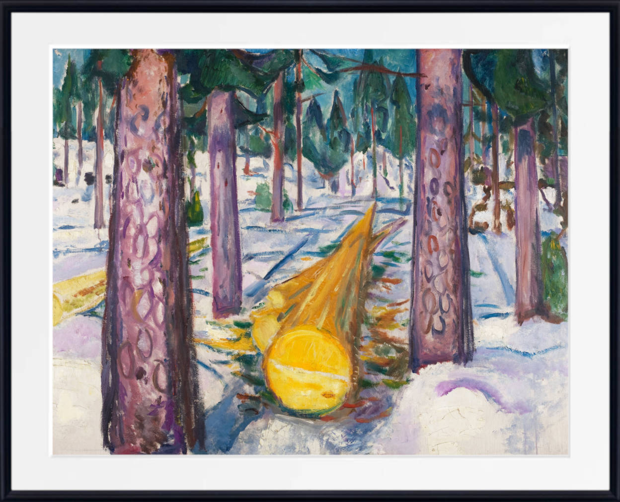 Edvard Munch Fine Art Print, Yellow Log