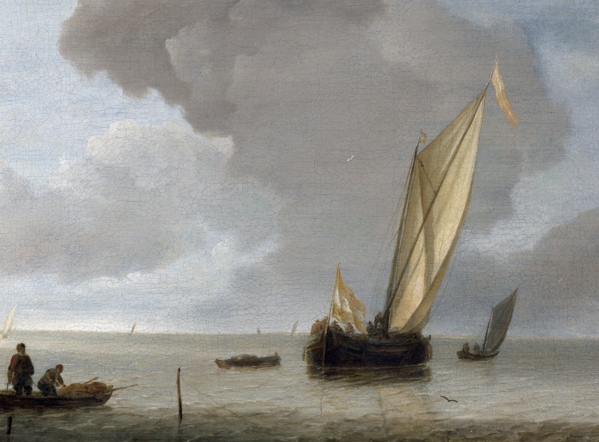 Jan van de Cappelle Fine Art Print, A Small Dutch Vessel before a Light Breeze