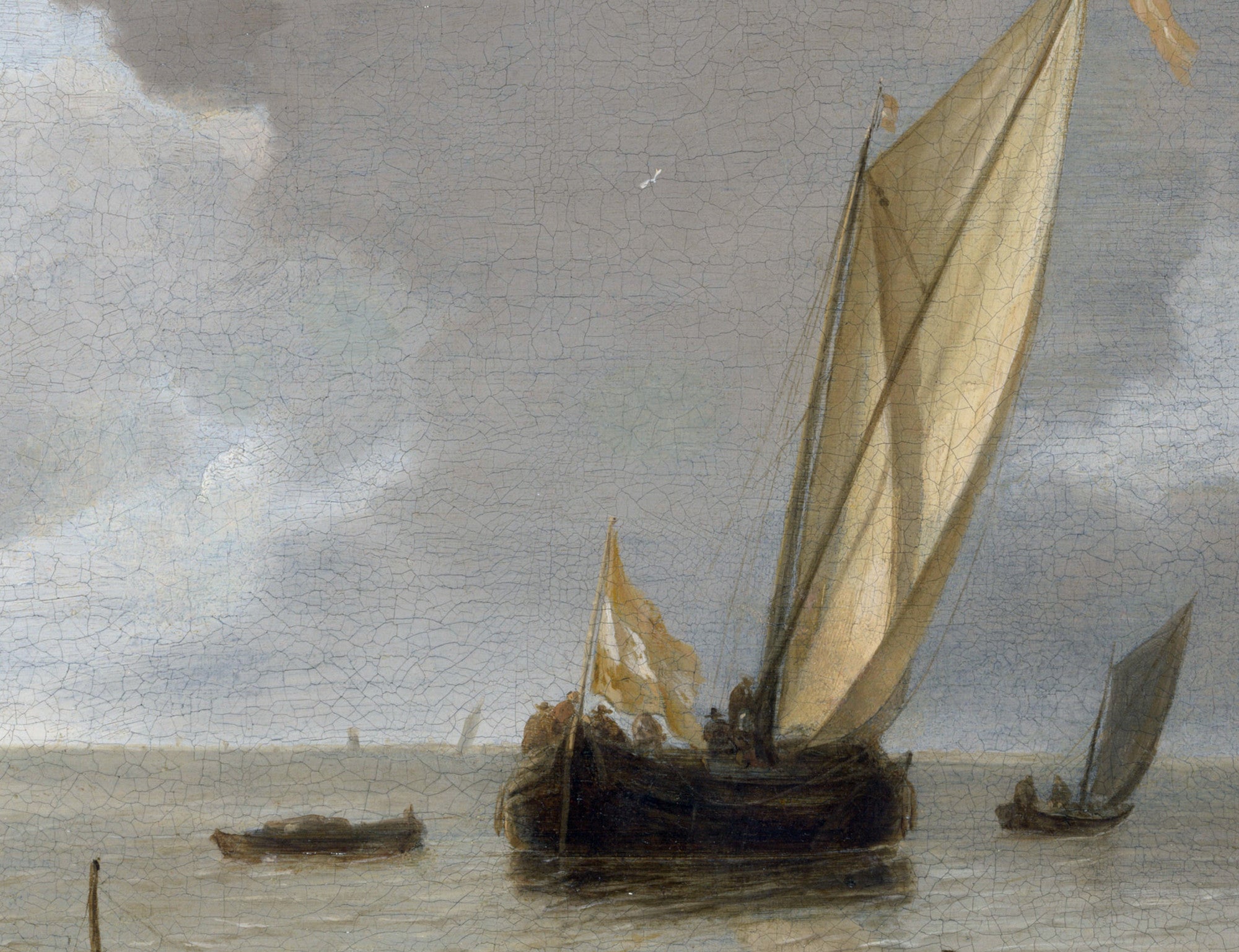 Jan van de Cappelle Fine Art Print, A Small Dutch Vessel before a Light Breeze
