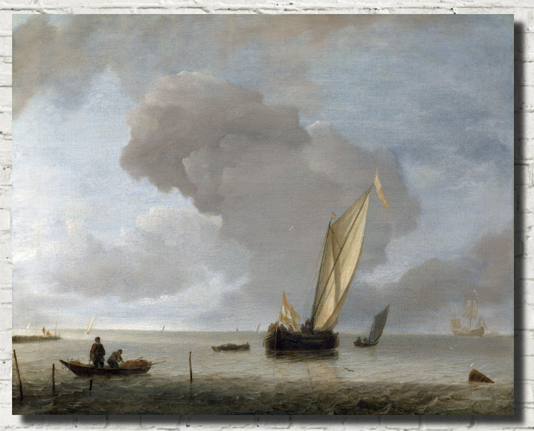 Jan van de Cappelle Fine Art Print, A Small Dutch Vessel before a Light Breeze