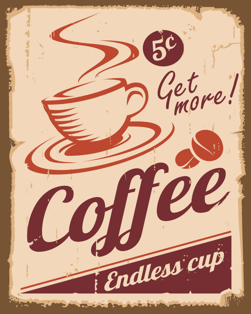 Coffee Shop Print Framed Vintage Advertising Poster Art