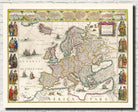 1644 Europa Recens Map, Willem Blaeu