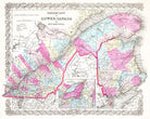 Lower Canada Map Print, Quebec, Montreal Vintage Poster Old Map