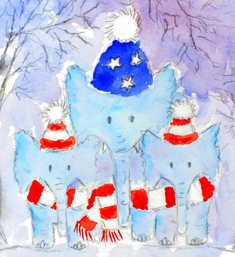 Cute Elephants Children's Nursery Wall Art Print - OnTrendAndFab
